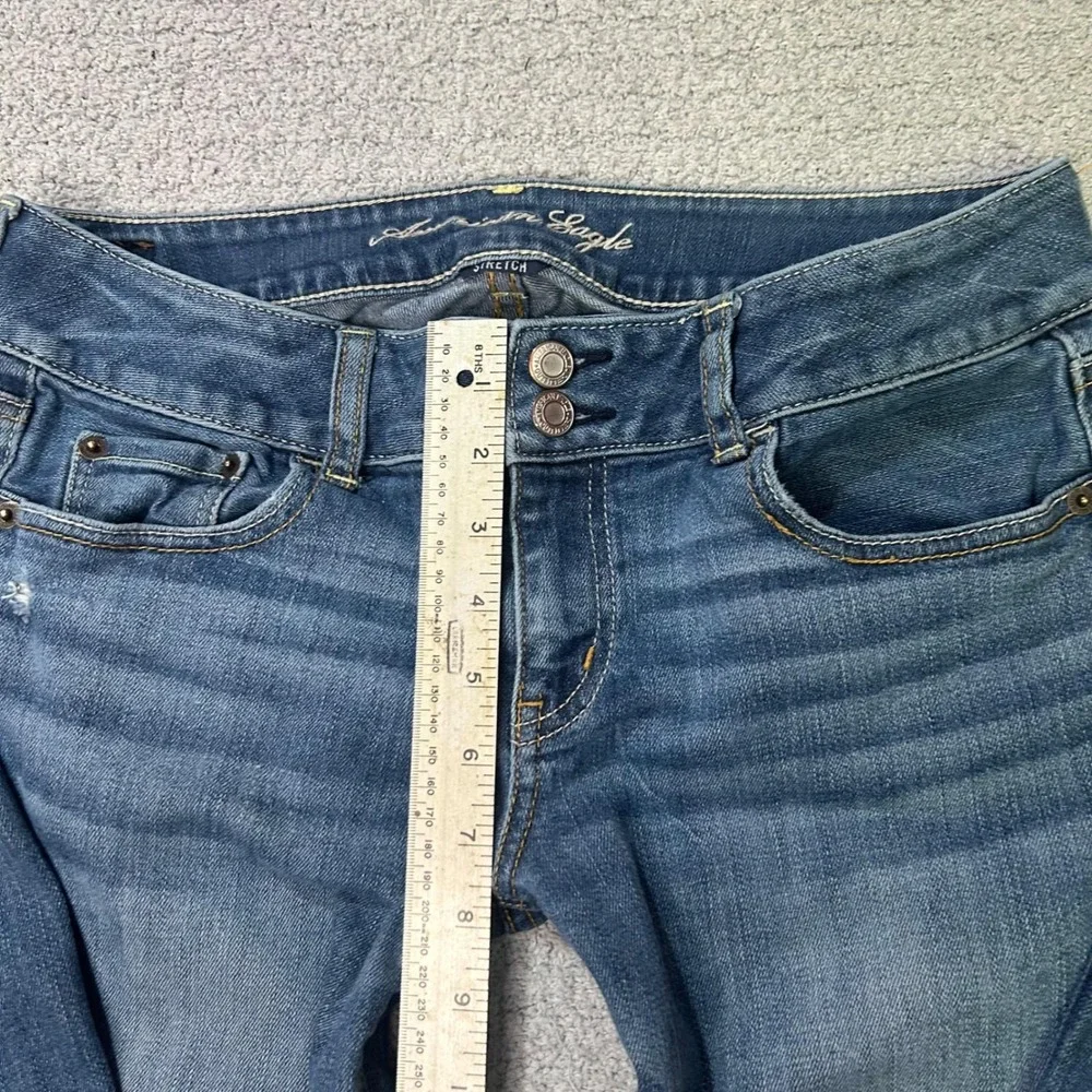 American Eagle Jeans Artist Flare 10L Blue Vintage 2000s Ultra Low Rise‎ Y2K